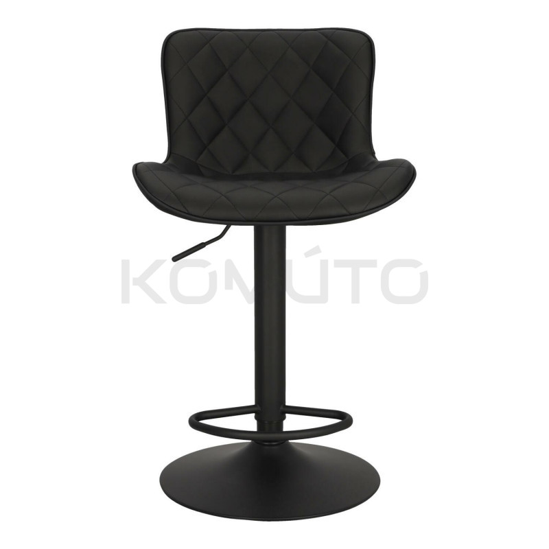 Hoker tapicerowany z oparciem obrotowy czarny Dlana | Komuto.pl