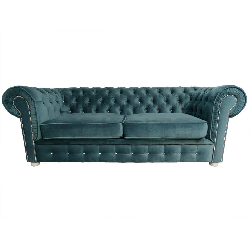 Sofa Chesterfield z kryształkami March 3 osobowa