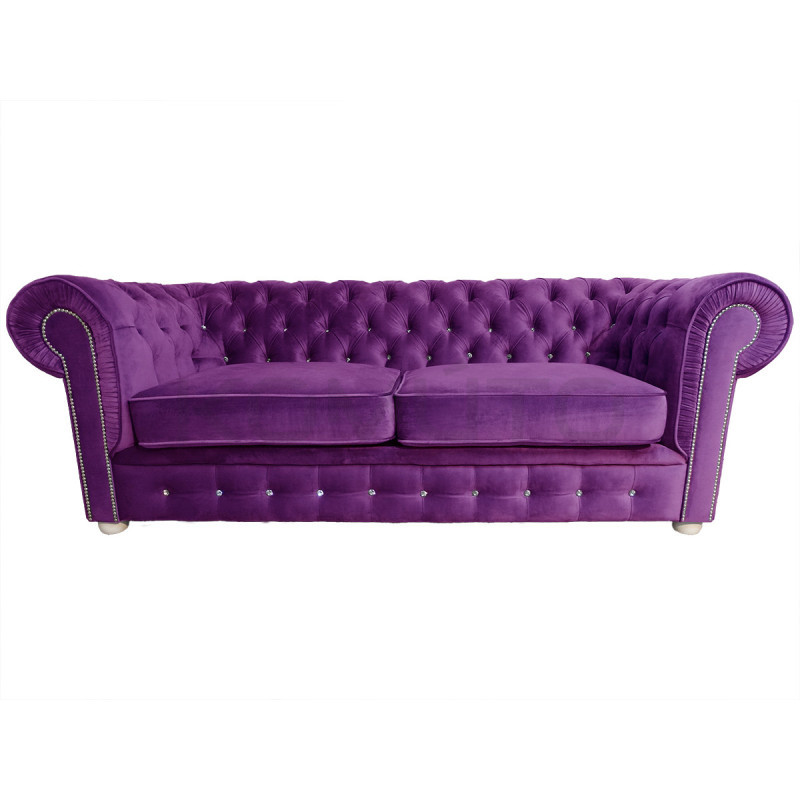 Sofa Chesterfield z kryształkami March 3 osobowa