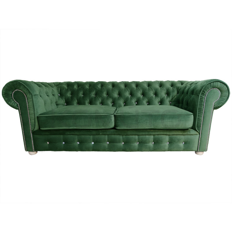 Sofa Chesterfield z kryształkami March 3 osobowa