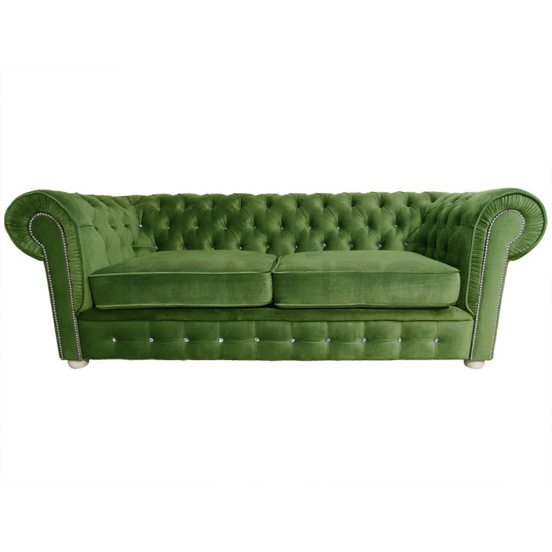 Sofa Chesterfield z kryształkami March 3 osobowa