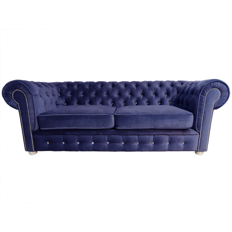 Sofa Chesterfield z kryształkami March 3 osobowa