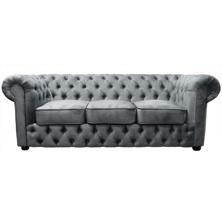 Sofa Chesterfield March 3 osobowa plusz, materiał, welur