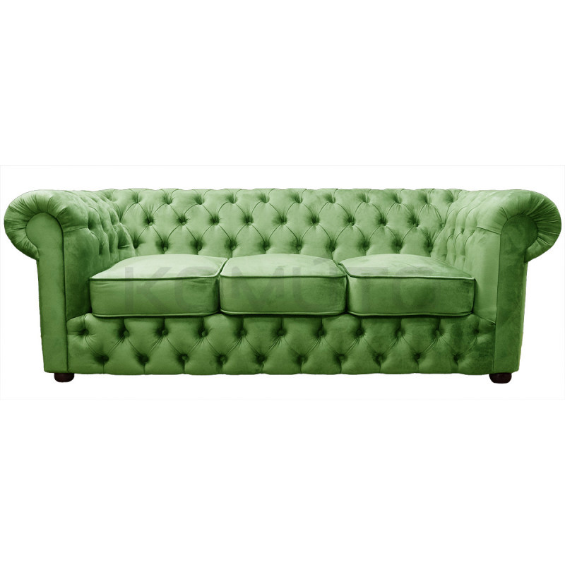Sofa Chesterfield March 3 osobowa plusz, materiał, welur