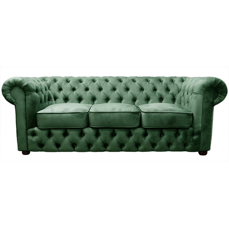 Sofa Chesterfield March 3 osobowa plusz, materiał, welur