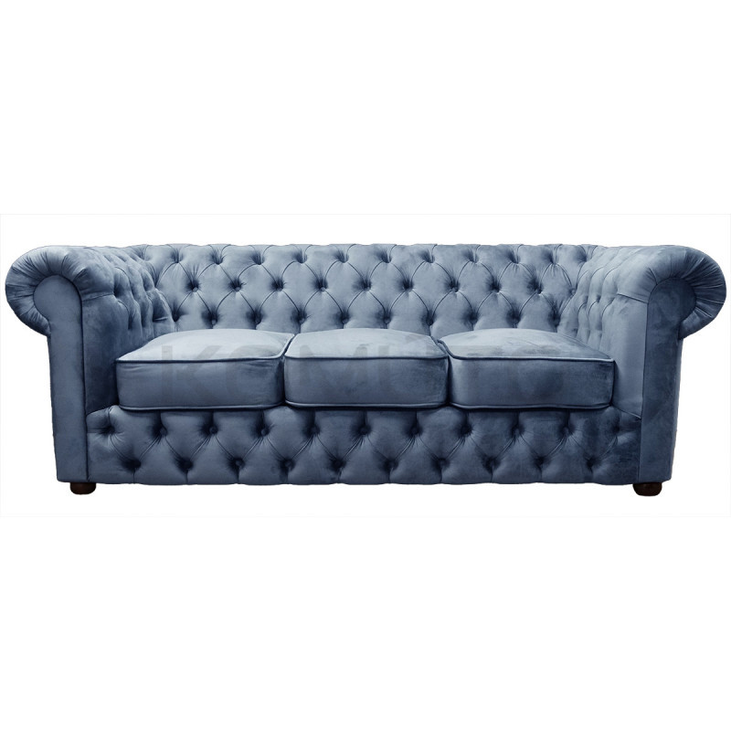 Sofa Chesterfield March 3 osobowa plusz, materiał, welur