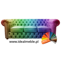 Sofa Chesterfield March 3 osobowa plusz, materiał, welur
