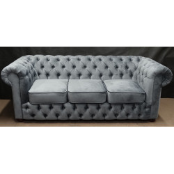 Sofa Chesterfield March 3 osobowa plusz, materiał, welur