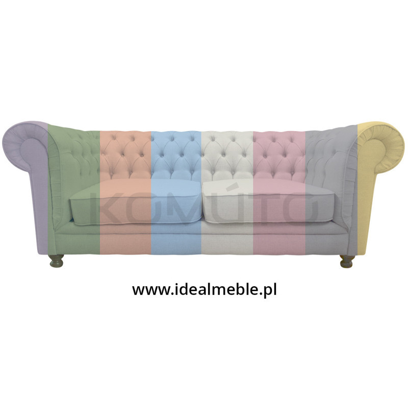 3-osobowa Sofa Chesterfield Lady – Wyjątkowa Tkanina i Komfort