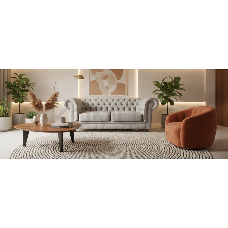 3-osobowa Sofa Chesterfield Lady – Wyjątkowa Tkanina i Komfort