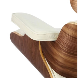 Fotel lounge biały Bauhaus LOUNGE – skóra naturalna premium