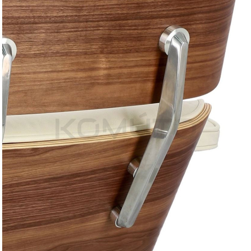 Fotel lounge biały Bauhaus LOUNGE – skóra naturalna premium