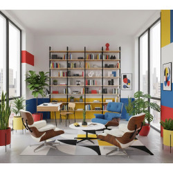 Fotel lounge biały Bauhaus LOUNGE – skóra naturalna premium