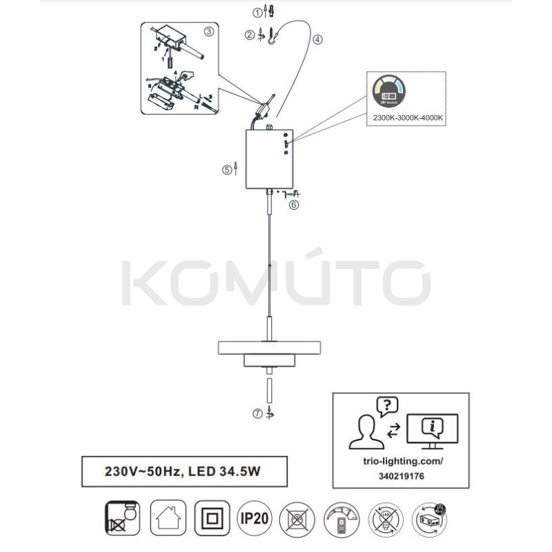 Lampa Move 40 w stylu art-deco – eleganckie oświetlenie LED