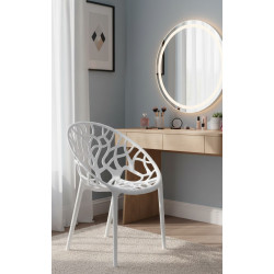 Krzesło ażurowe Koral Mode białe w połysku | Komuto.pl