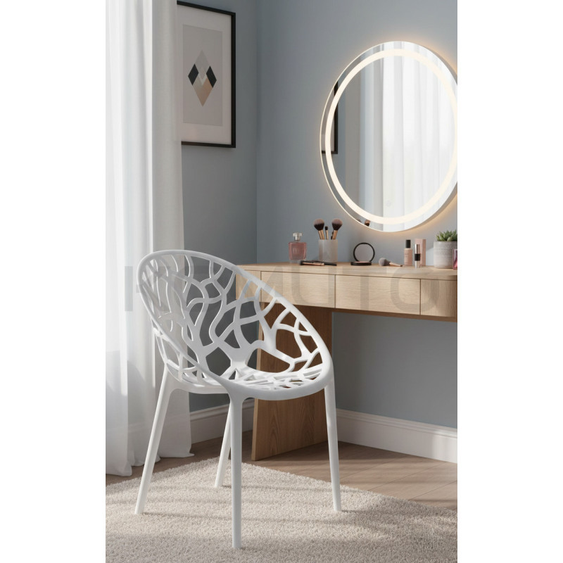 Krzesło ażurowe Koral Mode białe w połysku | Komuto.pl