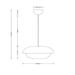 Lampa wisząca Martin – styl lat 80., metalowa, 40 cm