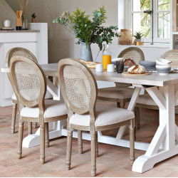 Krzesło boho Maria – rattanowa plecionka | styl shabby chic