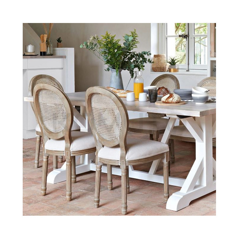 Krzesło boho Maria – rattanowa plecionka | styl shabby chic