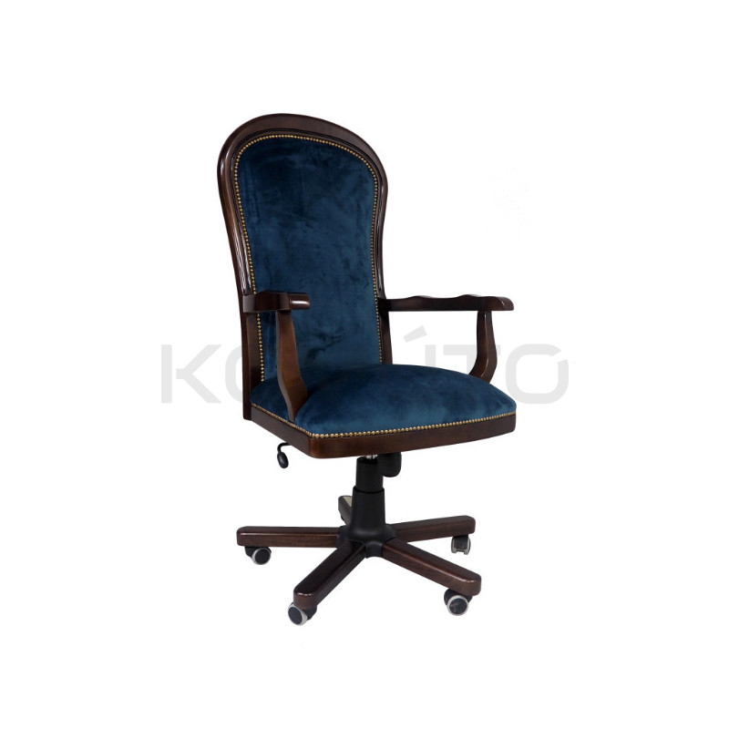 Retro fotel biurowy w tkaninie Warwick – elegancja