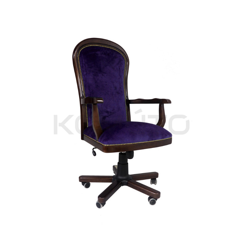 Retro fotel biurowy w tkaninie Warwick – elegancja