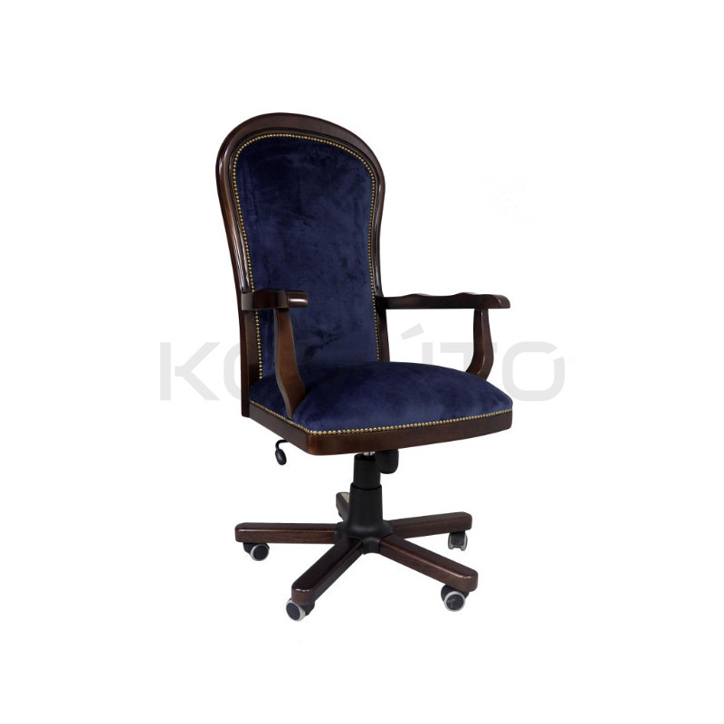 Retro fotel biurowy w tkaninie Warwick – elegancja