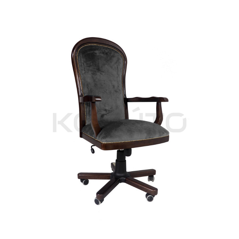 Retro fotel biurowy w tkaninie Warwick – elegancja