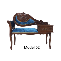 Stylowa Ławeczka Chesterfield z szufladą to telefoniera pikowana