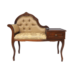 Stylowa Ławeczka Chesterfield z szufladą to telefoniera pikowana