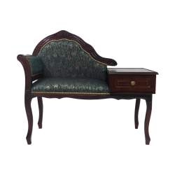 Stylowa Ławeczka Chesterfield z szufladą to telefoniera pikowana