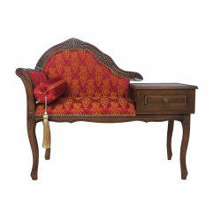 Stylowa Ławeczka Chesterfield z szufladą to telefoniera pikowana