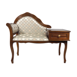Stylowa Ławeczka Chesterfield z szufladą to telefoniera pikowana