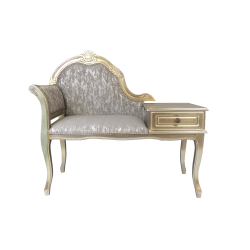 Stylowa Ławeczka Chesterfield z szufladą to telefoniera pikowana