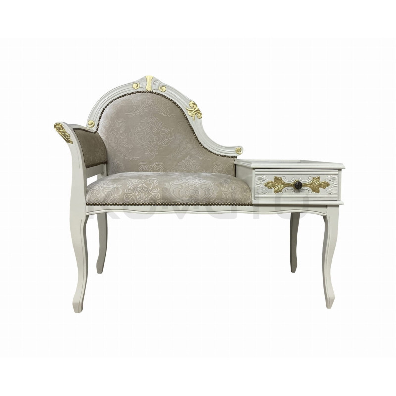 Stylowa Ławeczka Chesterfield z szufladą to telefoniera pikowana