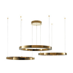 Lampa wisząca glamour Ring Circle 40+60+80 LED złota połysk Komuto.pl