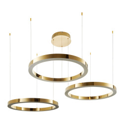 Lampa wisząca glamour Ring Circle 40+60+80 LED złota połysk Komuto.pl