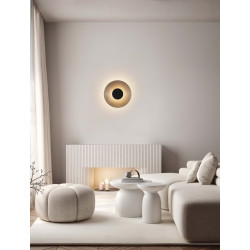 Szklany kinkiet okrągły Onsu czarny | Komuto.pl