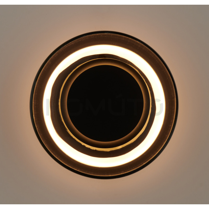 Kinkiet Donut LED – szare szkło i centralny element dekoracyjny