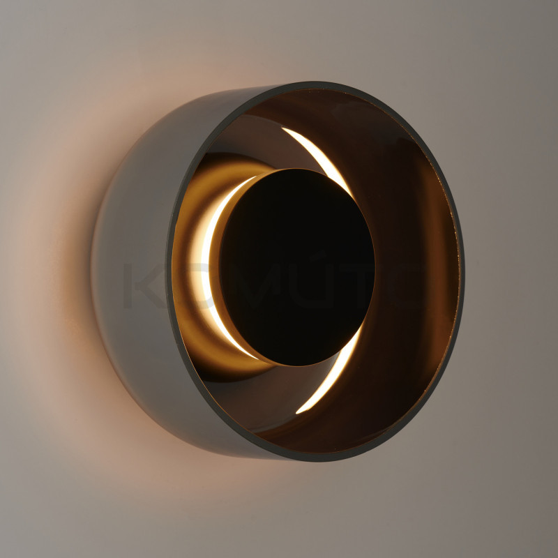 Kinkiet Donut LED – szare szkło i centralny element dekoracyjny