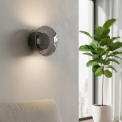 Kinkiet Donut LED – szare szkło i centralny element dekoracyjny