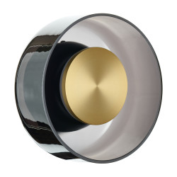 Kinkiet Donut LED – szare szkło i centralny element dekoracyjny