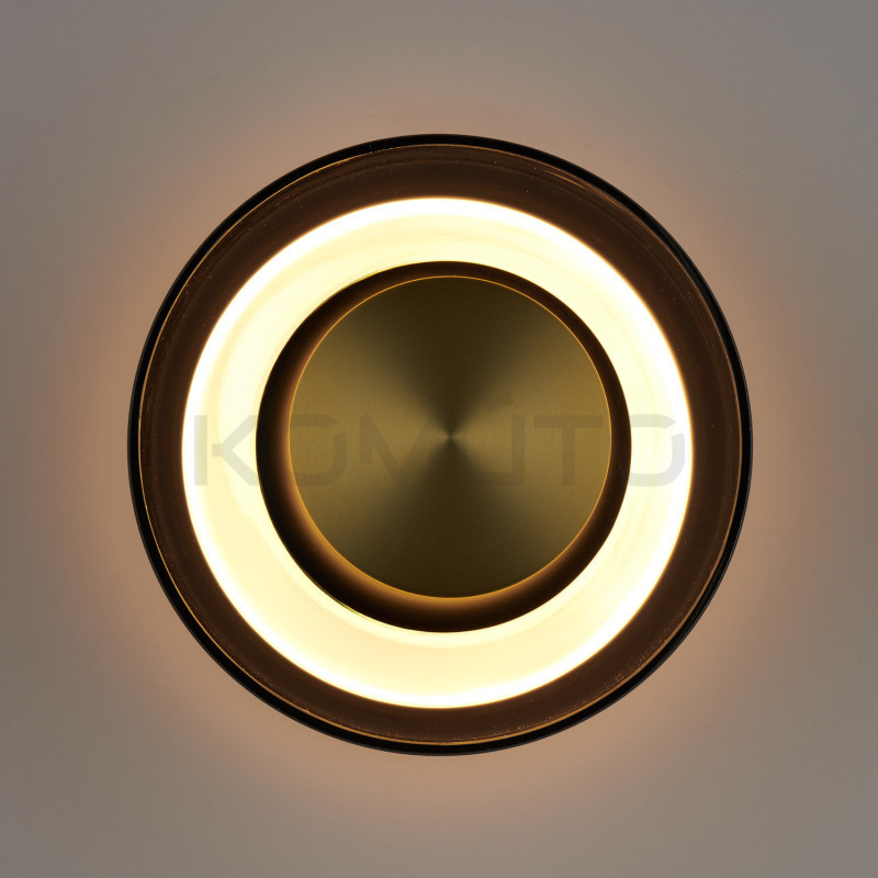 Kinkiet Donut LED – szare szkło i centralny element dekoracyjny