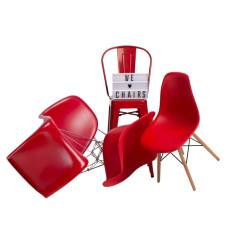 Krzesło kolorowe Hover Jim szare czerwone | komuto.pl