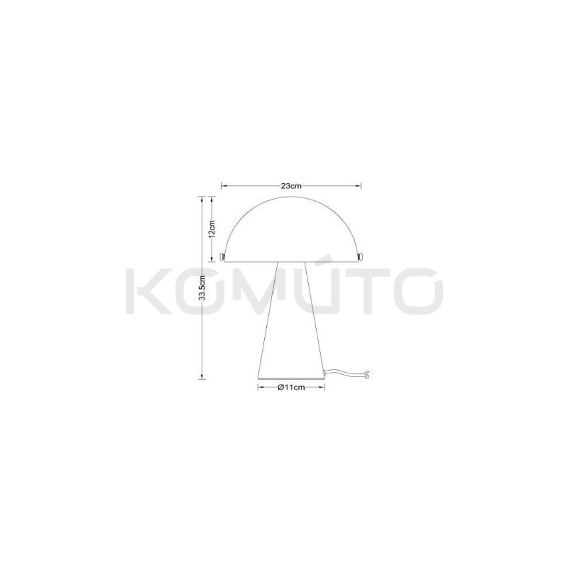 Lampa stołowa Grzybek – design lat 70/80 pomarańcz, beż, brąz