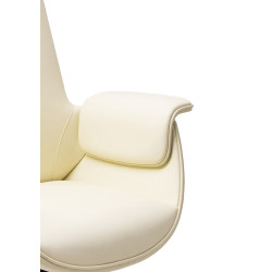 Beżowy fotel biurowy ADMIRAL | Design ze złotą podstawą