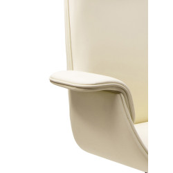 Beżowy fotel biurowy ADMIRAL | Design ze złotą podstawą