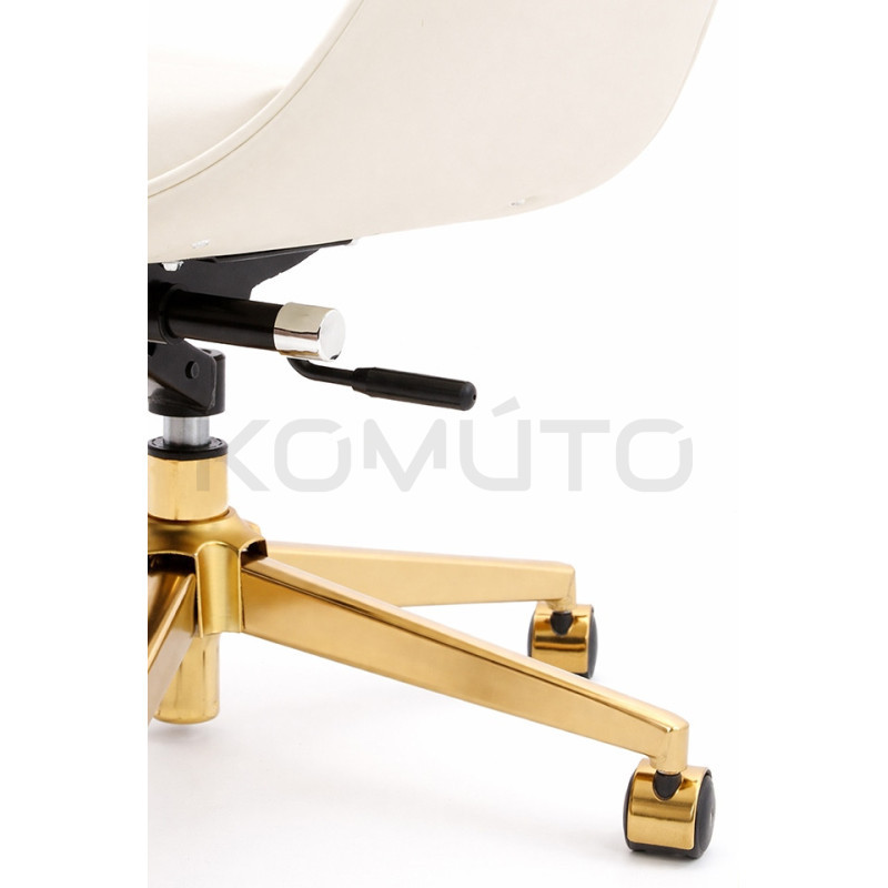 Beżowy fotel biurowy ADMIRAL | Design ze złotą podstawą