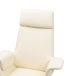 Beżowy fotel biurowy ADMIRAL | Design ze złotą podstawą