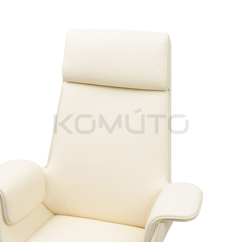 Beżowy fotel biurowy ADMIRAL | Design ze złotą podstawą