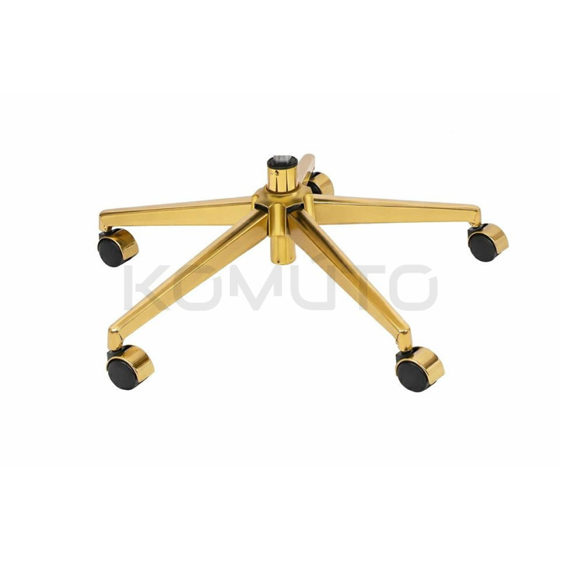 Beżowy fotel biurowy ADMIRAL | Design ze złotą podstawą